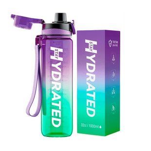 Brave U Hydrate Waterbottle (1 L purple/green) 24478-01 фото