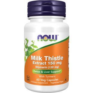 NOW Milk Thistle Extract 150 mg Silymarin (120 mg) 60 veg capsules 10158-01 фото