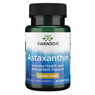 Swanson Astaxanthin 4 mg 60 caps 100-74-3681221-20 фото