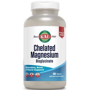 KAL Chelated Magnesium Bisglycinate 180 tablets 2023-10-7013 фото