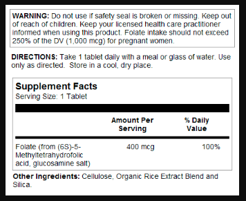 KAL Methyl Folate 400 mcg 90 tablets 2022-10-1009 фото