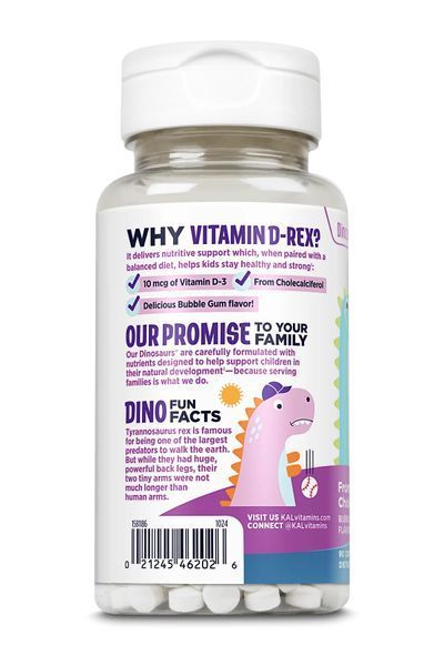 KAL Vitamin D-Rex Kids Bubble Gum 90 chewables 2023-10-2156 фото