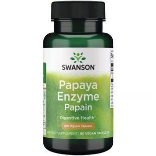 Swanson Papaya Enzyme Papain 100 mg 90 vegan capsules 2022-09-9906 фото
