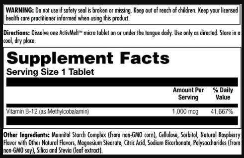 KAL B12 Methylcobalamin 1000 mcg Ягода 60 tablets 2022-10-1011 фото