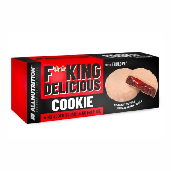 AllNutrition Fitking Delicious Cookie Арахісове Масло Малинове Желе 128г 2022-10-0576 фото