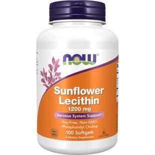 NOW Sunflower Lecithin 1200 mg 100 softgels 11507-01 фото