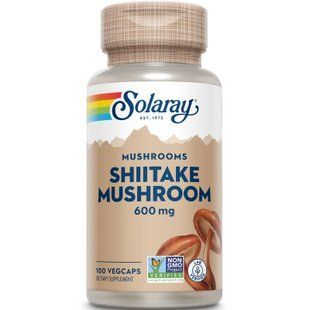 Solaray Shiitake Mushroom 600 mg 100 vegan capsules 2023-10-2129 фото