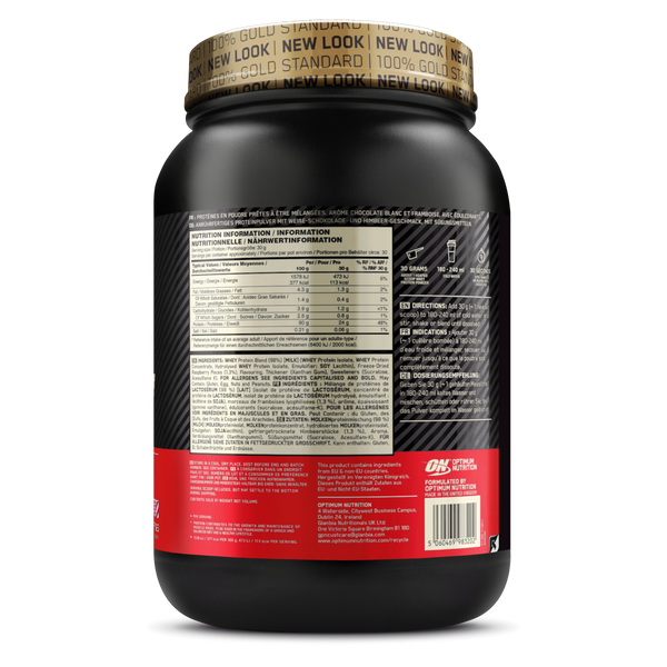 Optimum Nutrition 100% Whey Gold Standard Білий Шоколад Малина 900г 100-73-1873883-20 фото