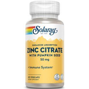 Solaray Zinc Citrate 50 mg 60 capsules 19364-01 фото