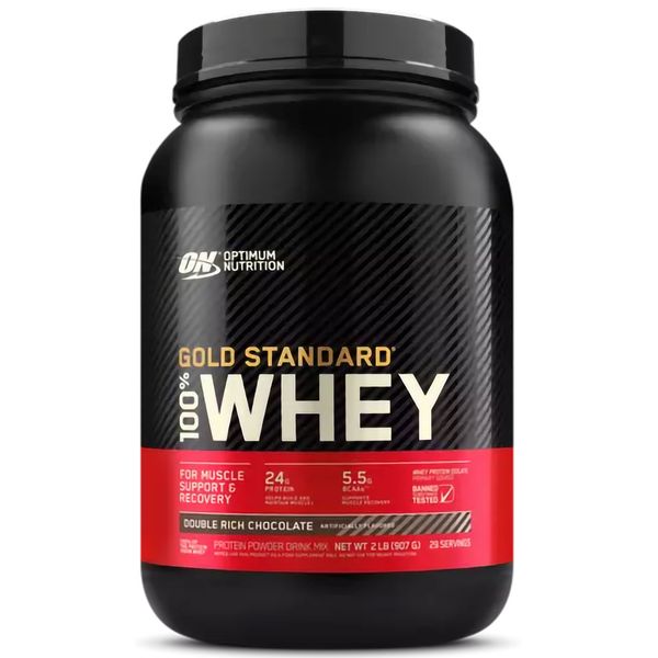 Optimum Nutrition 100% Whey Gold Standard Подвійний Насичений Шоколад 909г 00114-03 фото