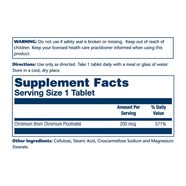 Solary Chromium Picolinate 200 mcg 50 tabs 2022-10-1789 фото