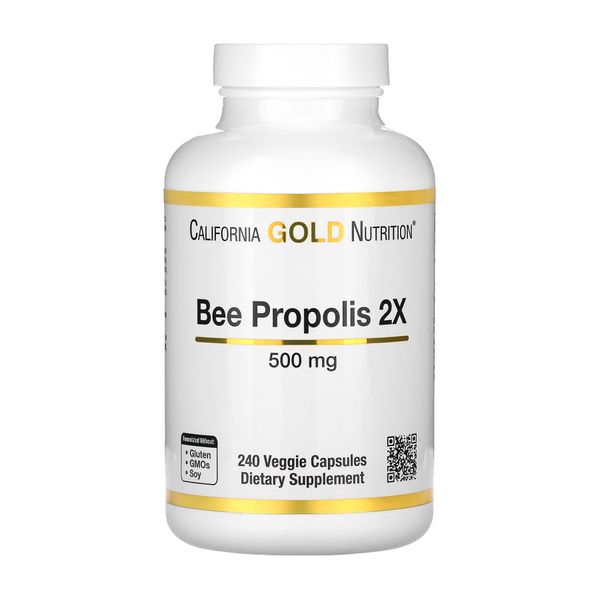 California Gold Nutrition Bee Propolis 2X 500 mg 240 caps 2023-10-2769 фото