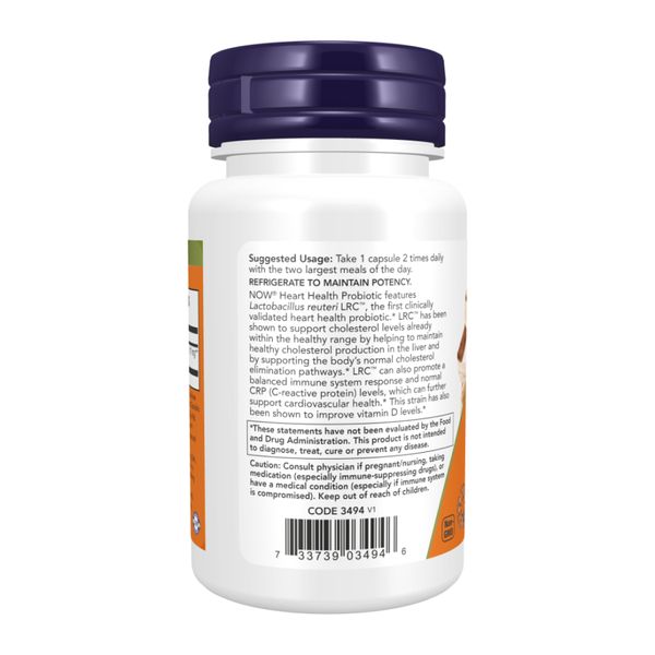 NOW Clinical Heart Health Probiotic 60 vcaps 2023-10-2826 фото