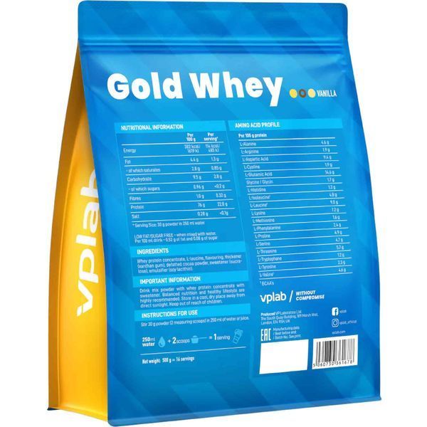 VPLab Gold Whey Vanilla 500г 20600-01 фото
