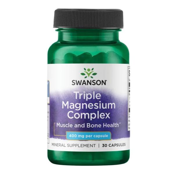 Swanson Triple Magnesium Complex 400 mg 30 caps 100-99-6035872-20 фото