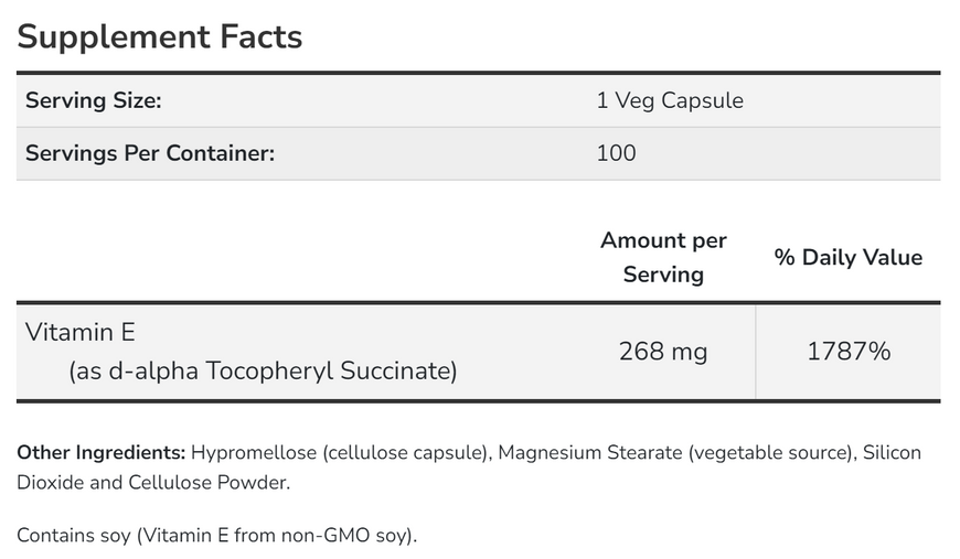 NOW Vitamin E-400 Vegetarian Dry Veg 100 сaps 2022-10-2314 фото