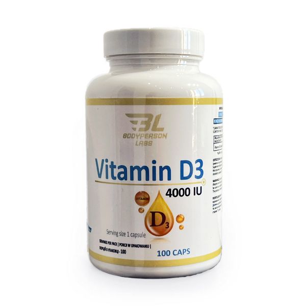 Bodyperson Labs Vitamin D3 4000 IU 100 caps 2022-10-1854 фото