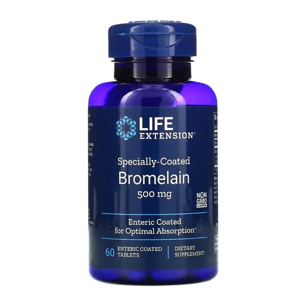 Life Extension Specially-Coated Bromelain 500 mg 60 tabs 2022-10-1885 фото