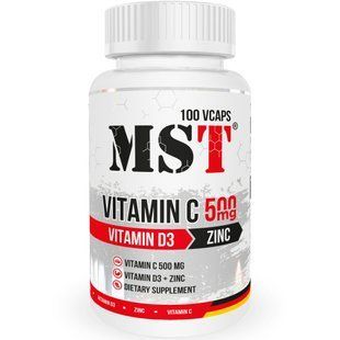 MST Vitamin C 500 mg + Vitamin D3 + Zinc 100 capsules 19033-01 фото
