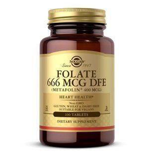 Solgar Folate 666 mcg DFE (Metafolin&reg; 400 mcg) 100 tabs 2022-10-0753 фото