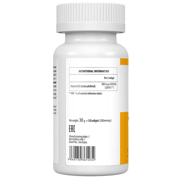 VPLab UltraVit Vitamin D3 4000 IU 120 softgels 2022-10-0307 фото