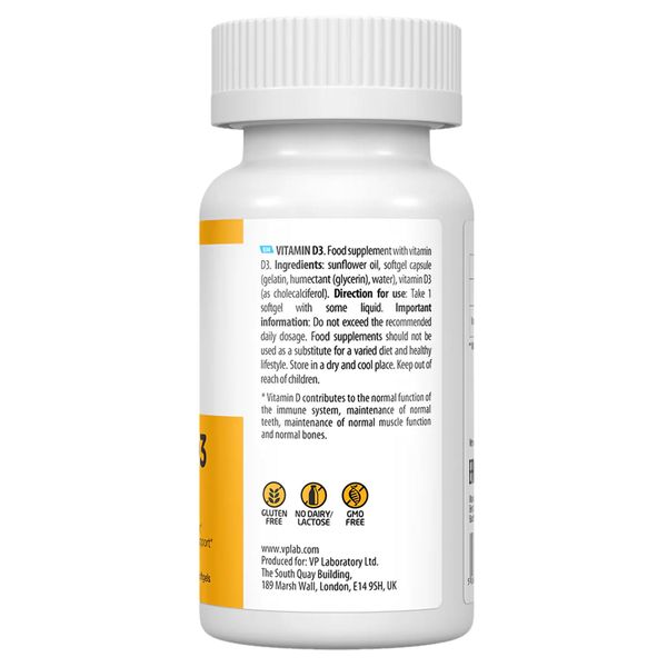 VPLab UltraVit Vitamin D3 4000 IU 120 softgels 2022-10-0307 фото