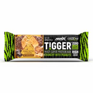 Amix Tigger Zero Multi-Layer Protein Bar Арахіс Карамель 60г 1-2022-09-1052 фото