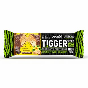 Amix Tigger Zero Multi-Layer Protein Bar Ваніль Карамель 60г 1-2022-09-1053 фото