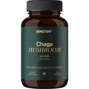 Mind Shi Chaga Mushroom 1000 mg 60 vegan capsules 2023-10-4388 фото