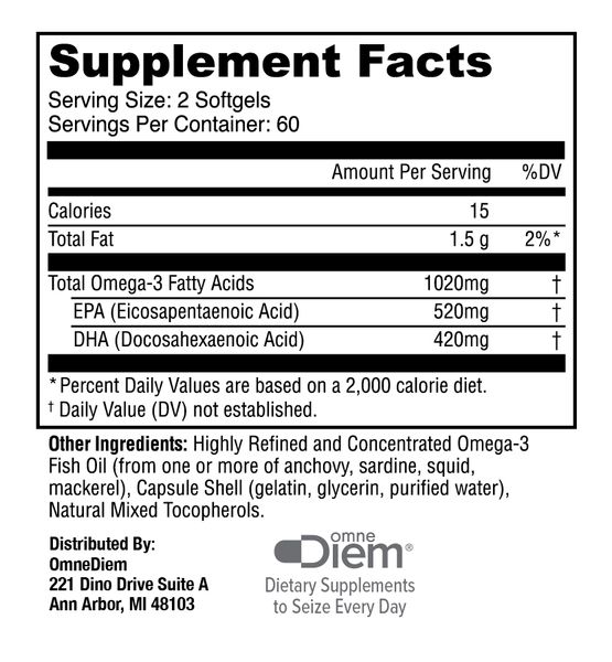 OmneDiem Clean Omega 3 120 softgels 2022-10-2780 фото