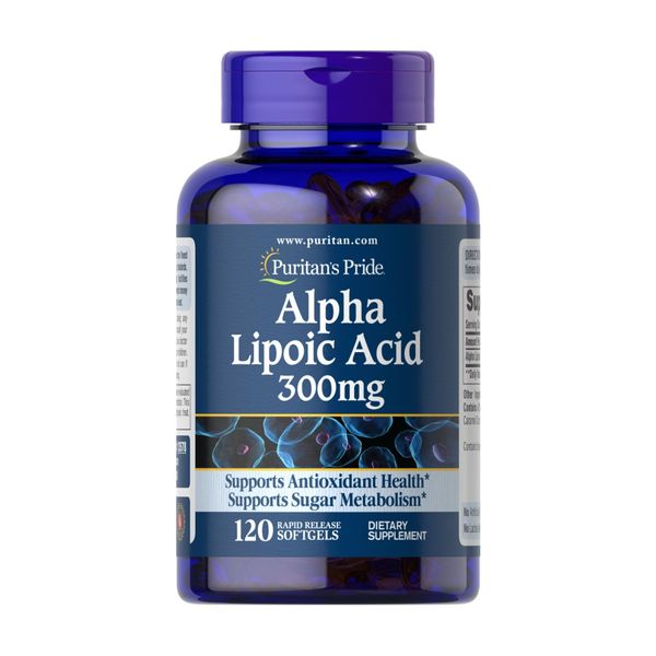 Puritan's Pride Alpha Lipoic Acid 300 mg 120 softgels 2023-10-2479 фото