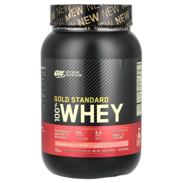 Optimum Nutrition 100% Whey Gold Standard Вершки Полуниця 899г 00114-28 фото