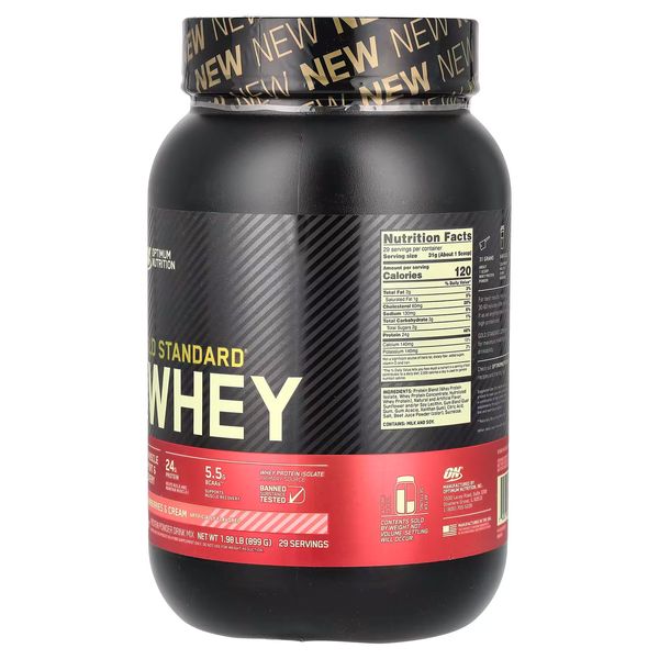 Optimum Nutrition 100% Whey Gold Standard Вершки Полуниця 899г 00114-28 фото