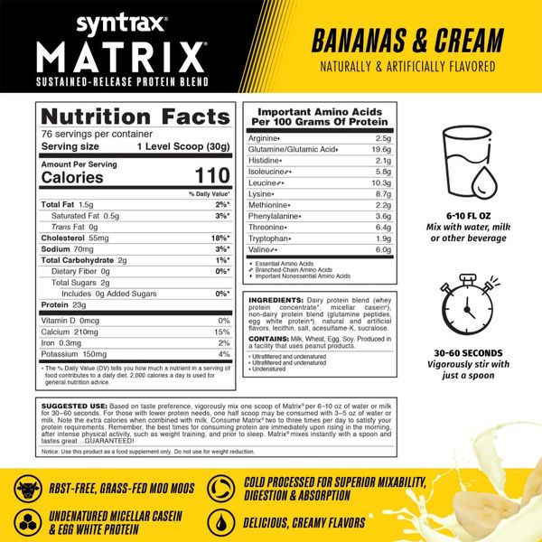 Syntrax Nutrition Matrix Банан Крем 2270г 2022-09-0321 фото