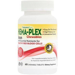 NaturesPlus HEMA-PLEX Iron 60 chewables 20670-01 фото