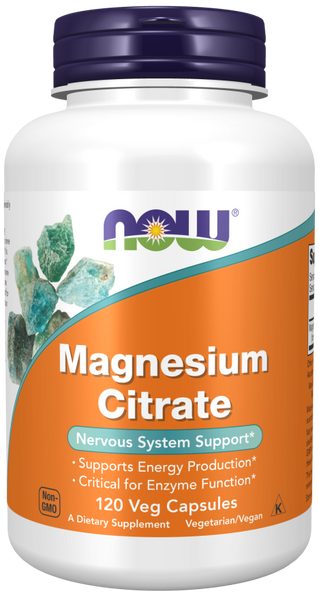 NOW Magnesium Citrate Veg 120 caps 100-34-7892041-20 фото