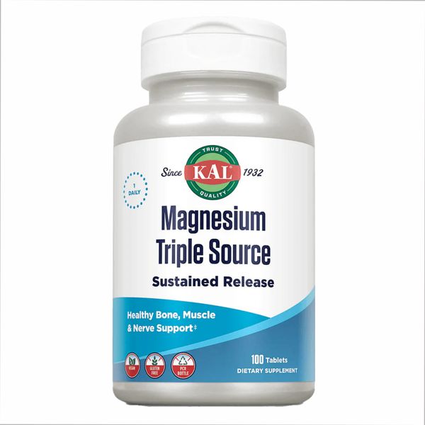 KAL Magnesium Triple Source Sustained Release 500 mg 100 tablets 2022-10-0999 фото