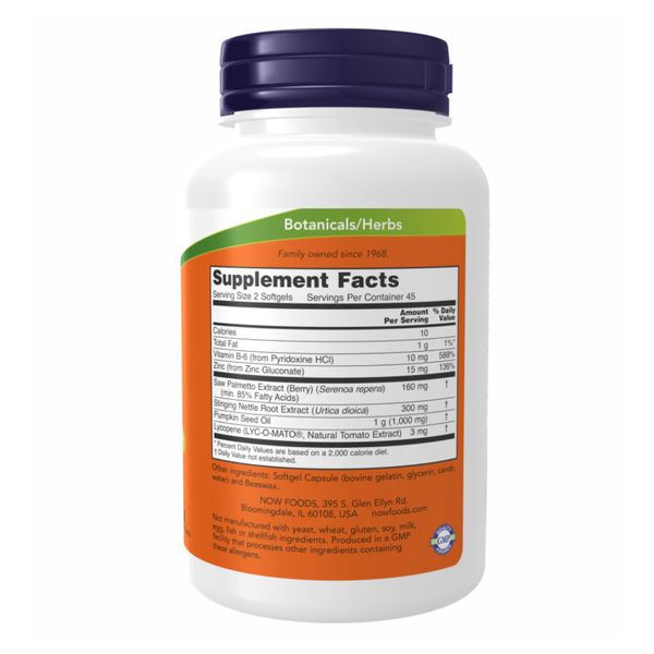 NOW Prostate Support 180 Softgels 2022-10-1327 фото