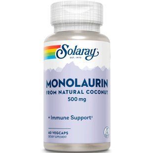 Solaray Monolaurin, Immune System Support 500 mg 60 vegan capsules 19372-01 фото