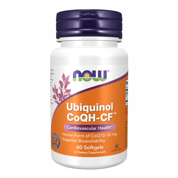 NOW CoQH-CF Ubiquinol 60 Softgels 2022-10-1394 фото