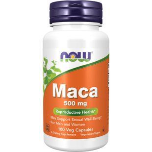 NOW Maca 500 mg 100 veg capsules 07309-01 фото