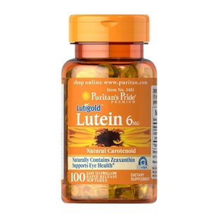 Puritan's Pride Lutein 6 mg with Zeaxanthin 100 softgels 2023-10-3385 фото