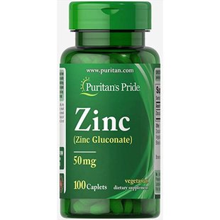 Puritan's Pride Zinc 50 mg 100 caplets 100-21-2658180-20 фото