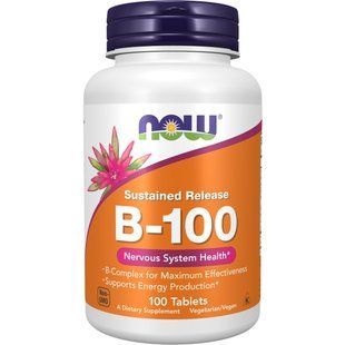 NOW Vitamin B-100 Sustained Release 100 tabs 08673-01 фото