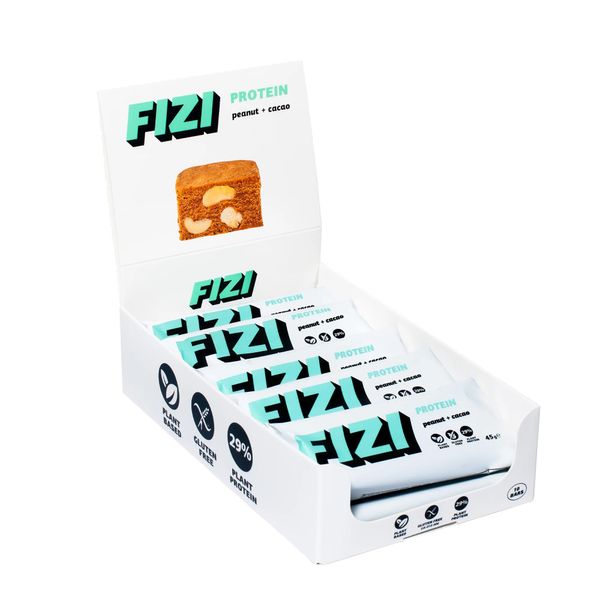 FIZI Protein Bar Peanut + Cacao 10x45г 2022-10-0335 фото