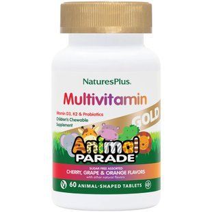 NaturesPlus Animal Parade&reg; GOLD Multivitamin Children&rsquo;s Assorted (cherry, grape & orange) 60 chewables  20416-01 фото