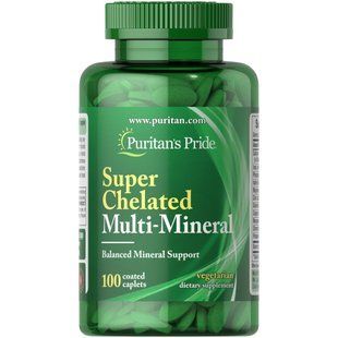 Puritan's Pride Super Chelated Multi-Mineral 100 caplets 18925-01 фото