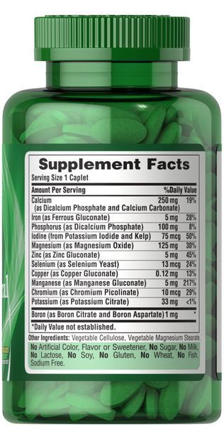 Puritan's Pride Super Chelated Multi-Mineral 100 caplets 18925-01 фото