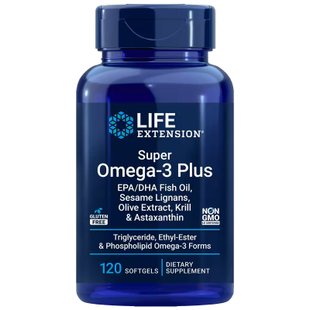 Life Extension Super Omega-3 Plus EPA/DHA Fish Oil, Sesame Lignans, Olive Extract, Krill Astaxanthin 120 softgels 2023-10-2658 фото