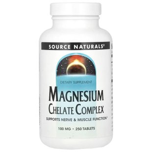 Source Naturals Magnesium Chelate Complex 100 mg 250 tabs 22716-01 фото